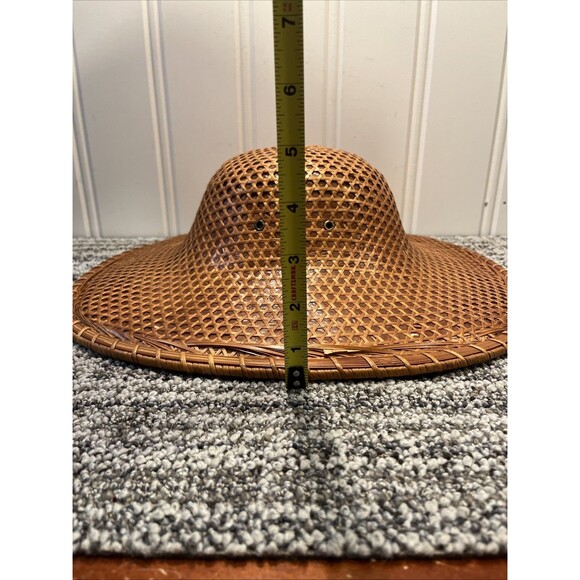 Vintage Old Chinese / Vietnam Woven Colonial Empire Hat Great Condition Decor main image 6